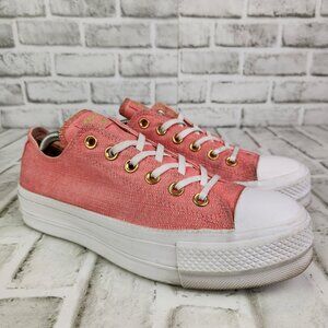 Converse CTAS Lift Platform Women's Size 9 Pink Canva Low Sneaker Double Stacked